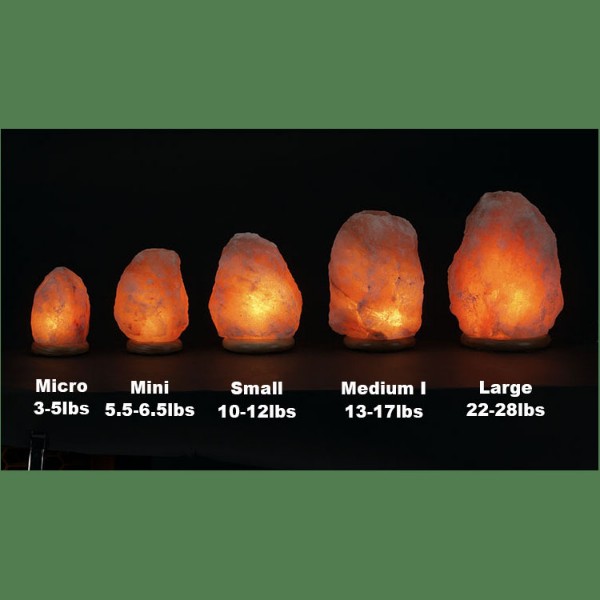 Himalayan Salt Lamps 1 Micro + 1 Mini + 1 Small + 1 Medium I